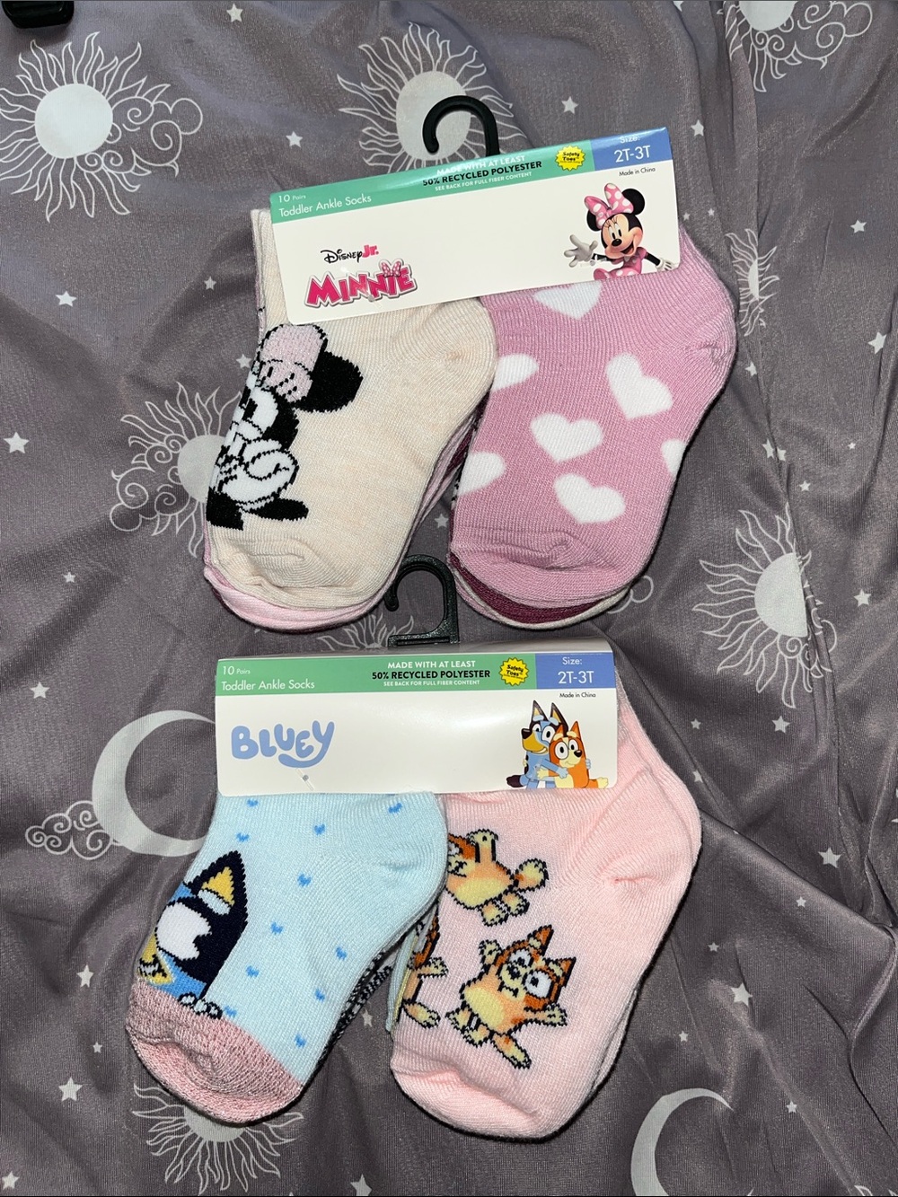 Disney Minnie Toddler Ankle Socks - Pink, Cream, Light Blue